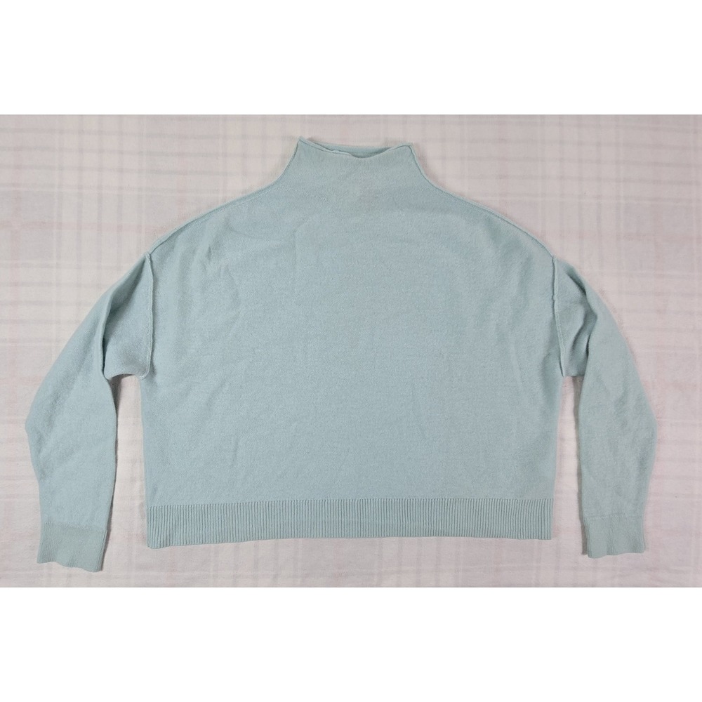 Anthropologie Pilcro Alani 100% Cashmere Mock-Neck Sweater Boxy Blue XS